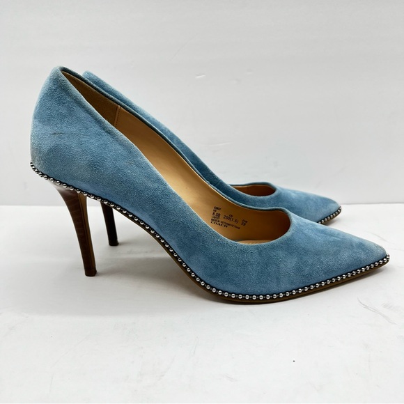Coach Women’s Sz 8.5B Waverly Pumps in Light Blue Suede Heels Wedding Bride - Picture 5 of 16